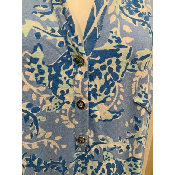 Lilly Pulitzer Sadie Polo Peri Blue Turtley Awesome Dress, Size L - Picture 3 of 11